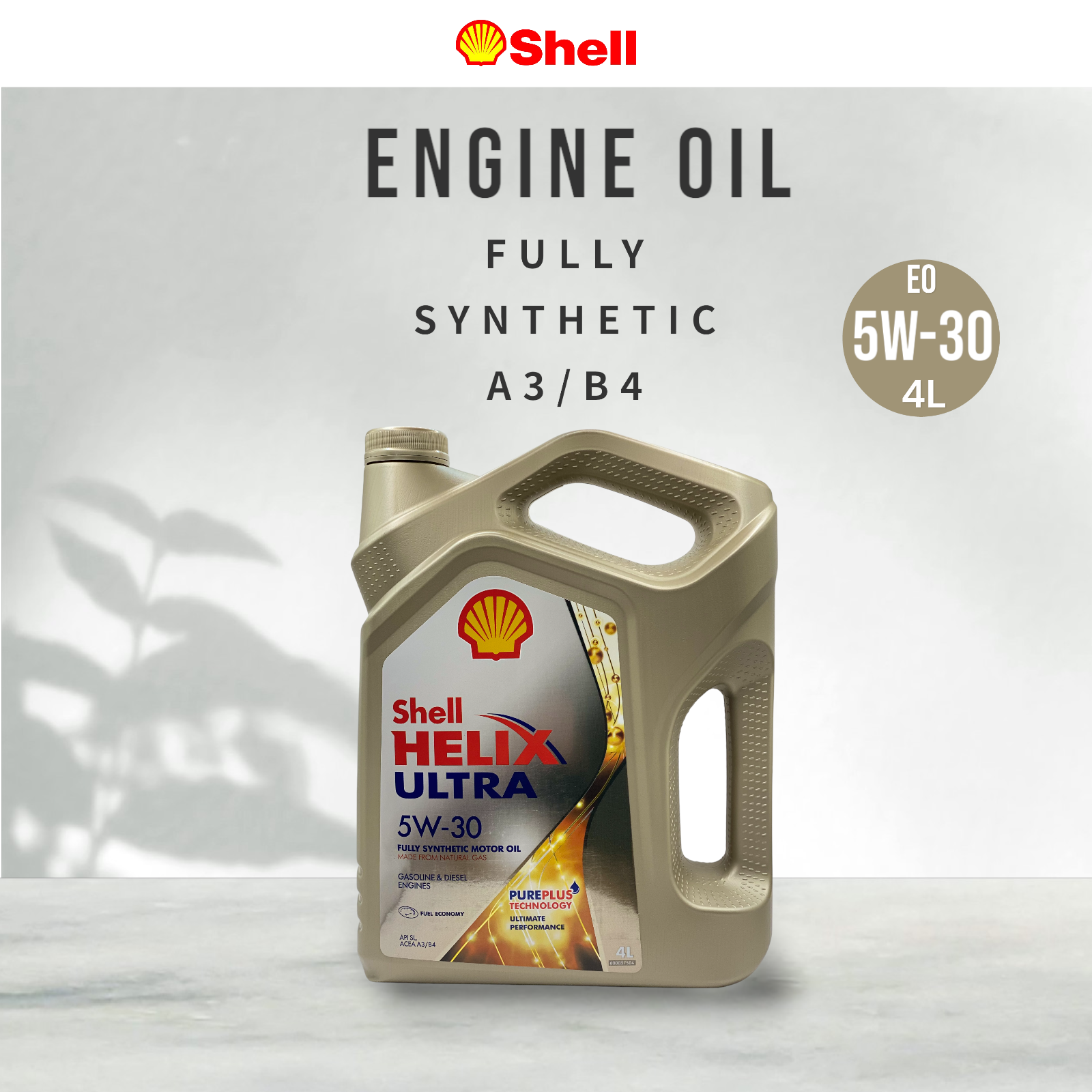 Моторное масло Shell Helix Ultra 5W-30 A3/B4 Синтетическое 4 л
