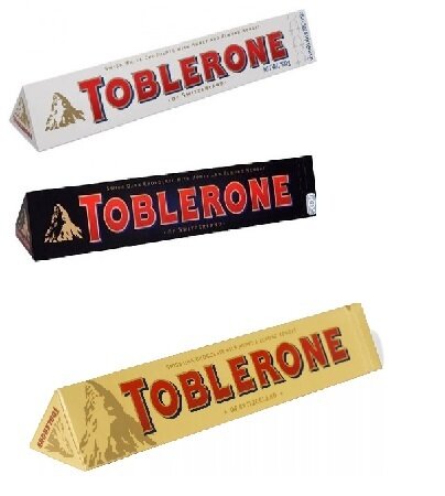 Шоколад Toblerone mix / Тоблерон набор из 3 вкусов (Темный, Белый, Молочный) 100 г 3шт (Швейцария)
