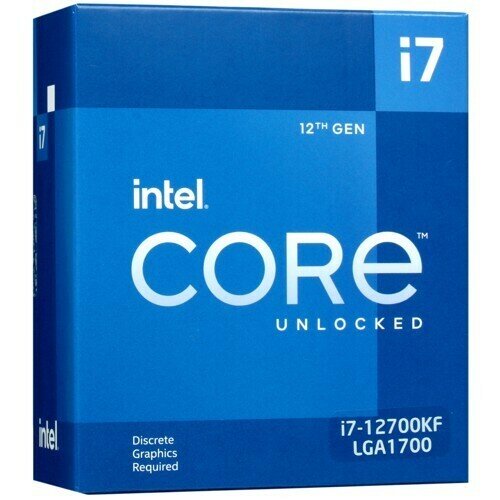 Процессор Intel Core i7-12700KF BOX (BX8071512700KF) - LGA 1700, 8 x 3.6 ГГц, L3 - 25 МБ, 2хDDR4, DDR5-4800 МГц, TDP 190 Вт