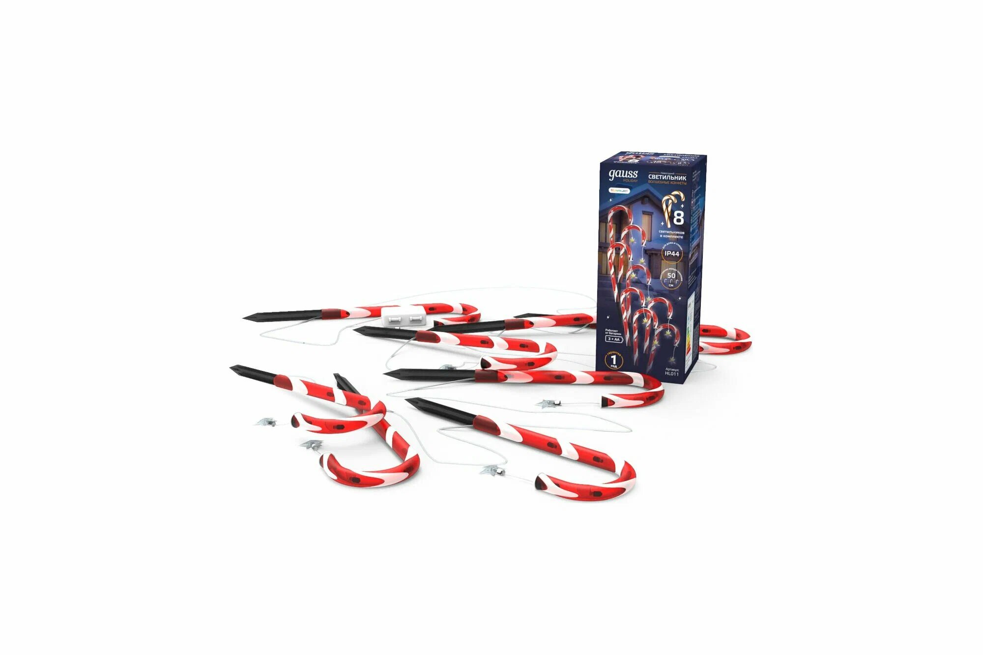 Светильник новогодний Гирлянда уличная Gauss Holiday " Волшебные конфеты", IP44 мультицвет LED