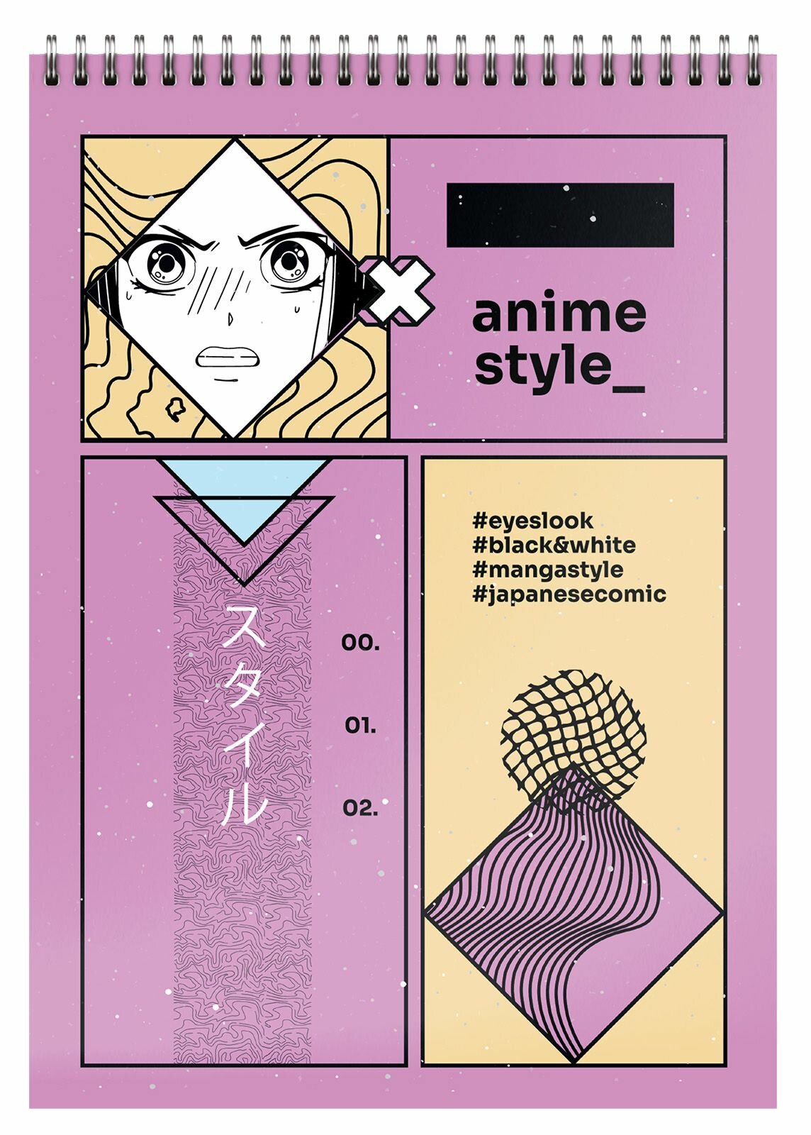 Блокнот schoolформат "Новое поколение", Аниме, А6, 40 листов, клетка, гребень, сплошной УФ-лак (БЛГ6-НПА)