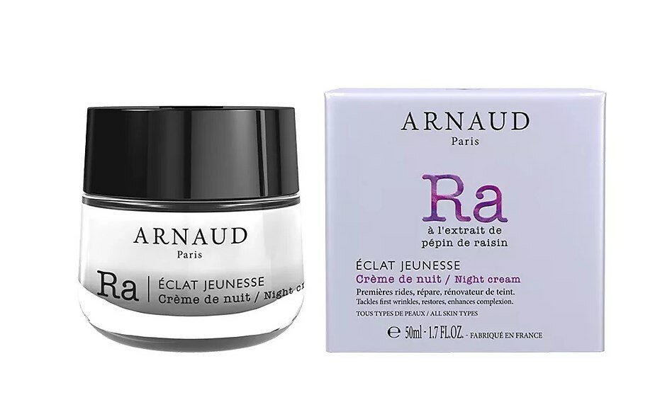 ARNAUD PARIS Крем для лица ночной укрепляющий ECLAT JEUNESSE с эффектом лифтинга с экстрактом виноградной косточки