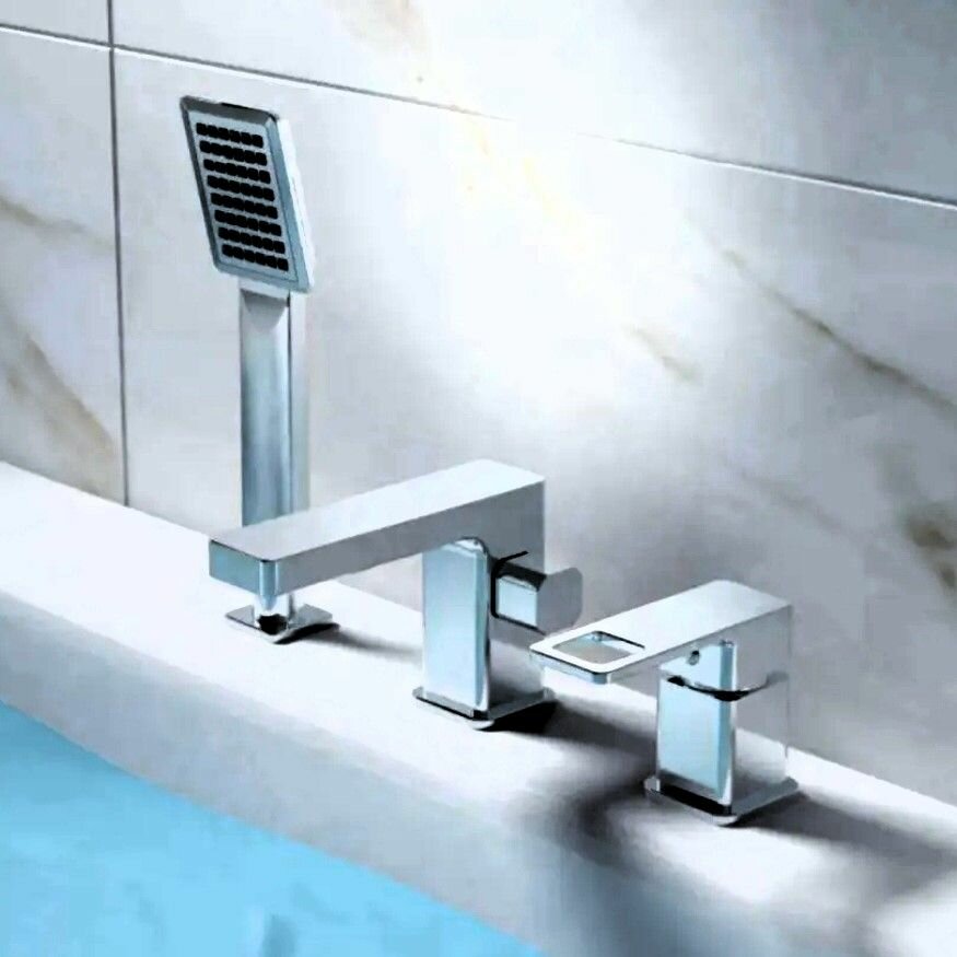 Смеситель на борт ванны на 3 отверстия HAIBA цвет: хром HB80615, латунь