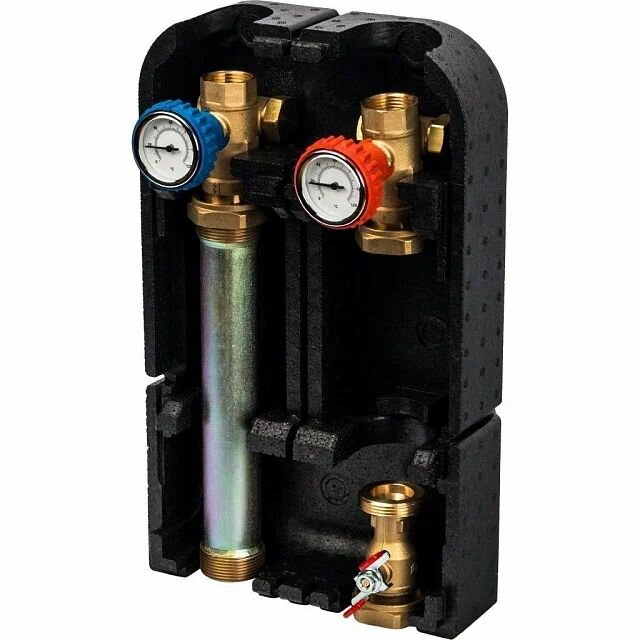 Насосная группа с прямым контуром 1 без насоса в теплоизоляции STOUT SDG-0001-002501 — фото 1