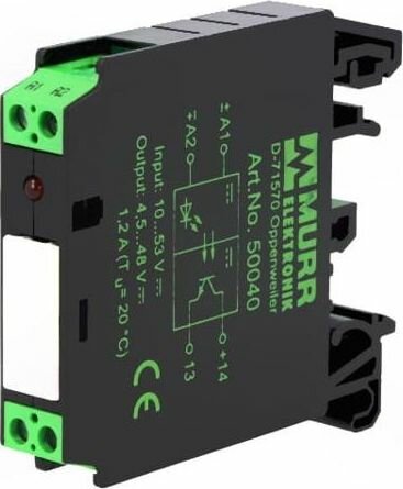 Реле MURR ELEKTRONIK 50040 интерфейсное, Uобмотки 24ВDC, транзистор, Монтаж DIN, 1 шт
