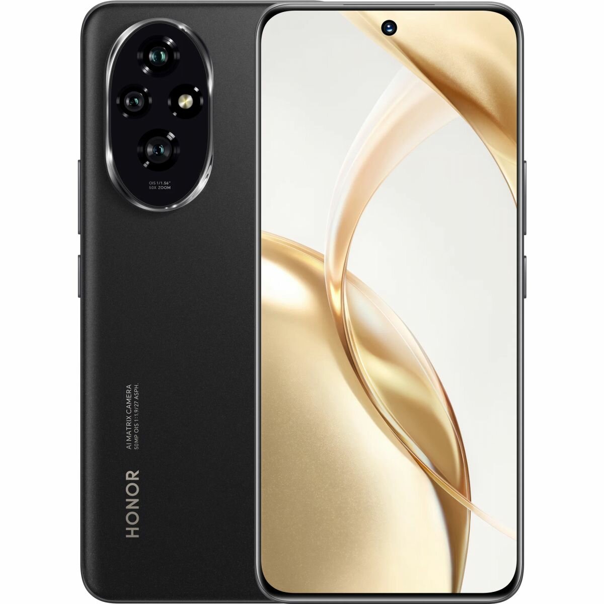 Смартфон HONOR 200 8/256 ГБ, черный (Ростест/EAC)