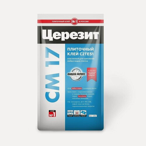 Изображение товара Клей для плитки высокоэластичный Ceresit CM 17 Super Flex (5кг)