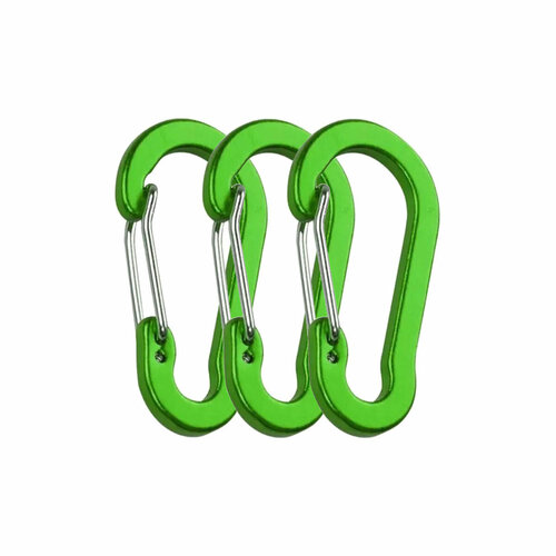 Карабин, гладкая фактура, 3 шт., green