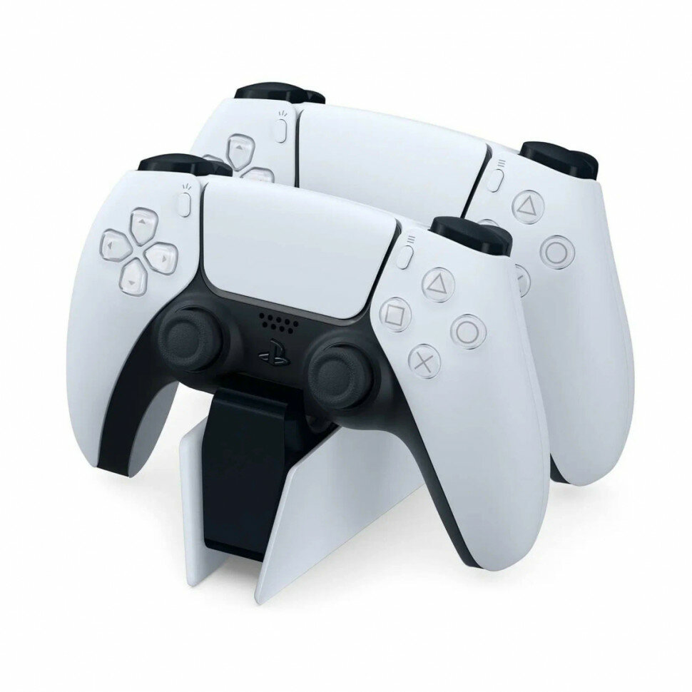 Sony Зарядная станция DualSense на два геймпада для PS5 (CFI-ZDS1) белый/черный — фото 1