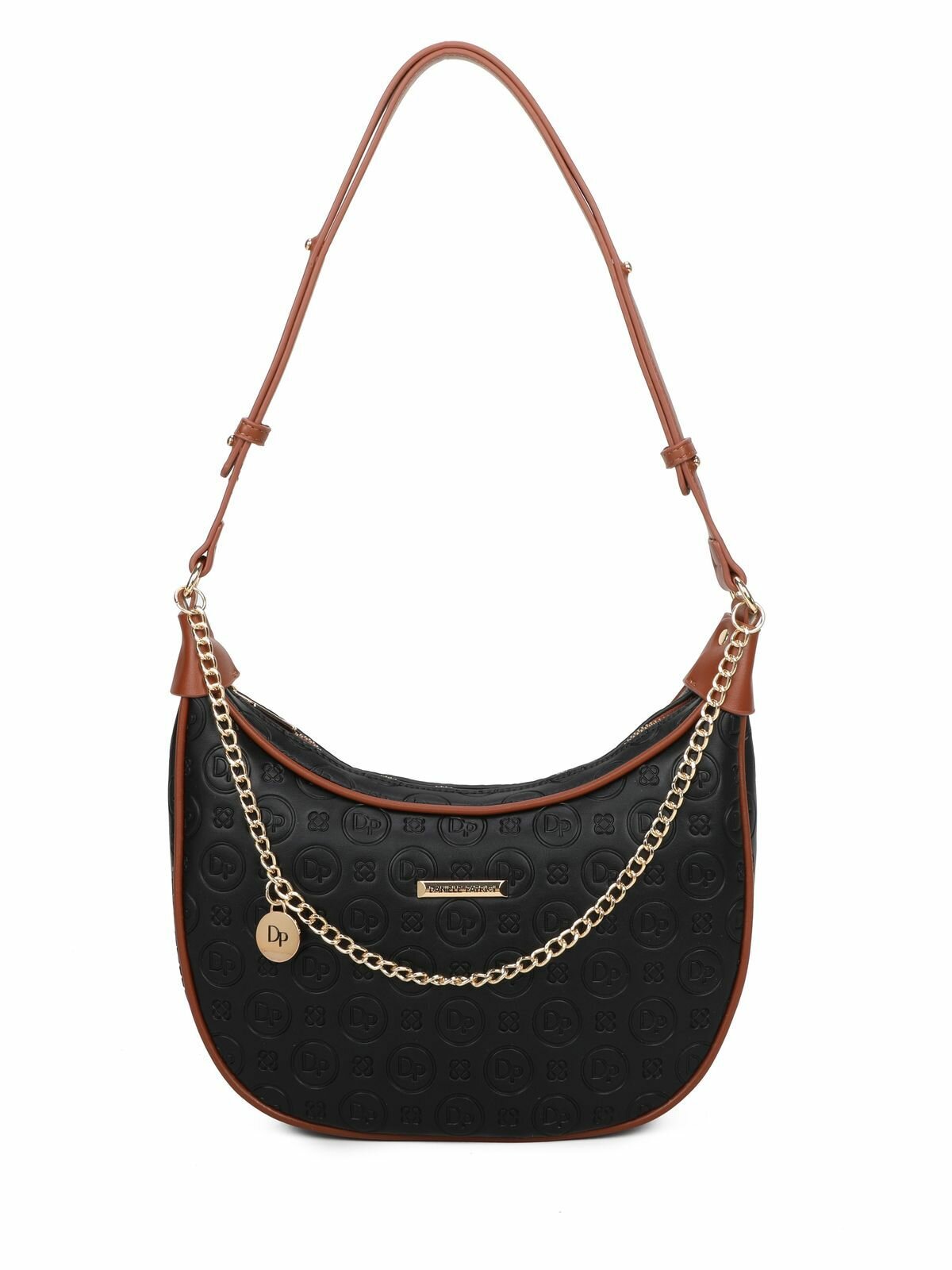 Сумка багет Daniele Patrici, фактура гладкая, матовая, черный 3 — фото 1