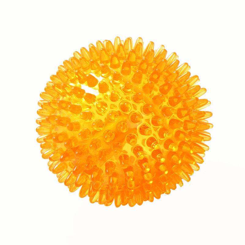 EETOYS medium-sized thorn ball orange dog toy fun sound grinding teeth resistant chewing teeth cleaning ball alone to relieve boredom pet supplies
