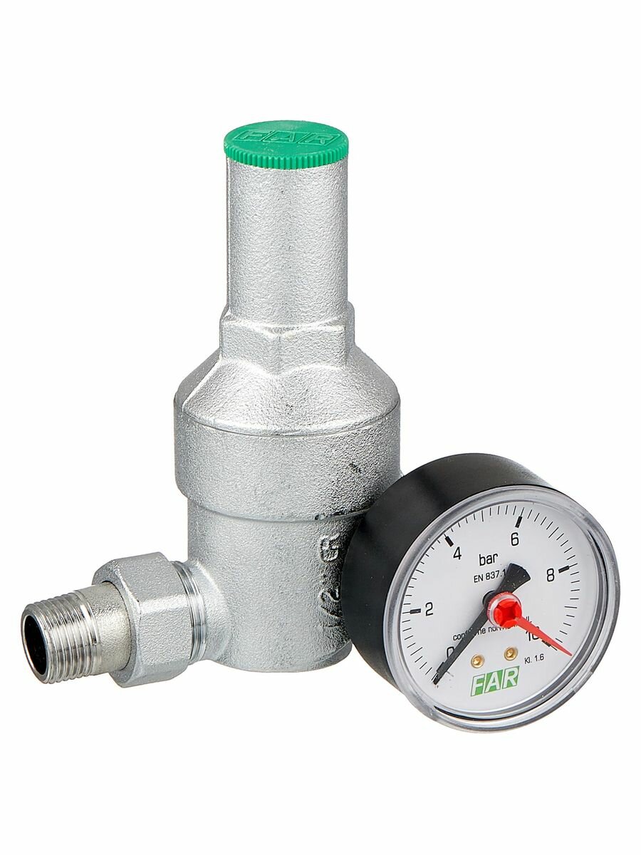 Редуктор давления FAR 1/2"ВН с манометром, хромированный, FA 2835 12