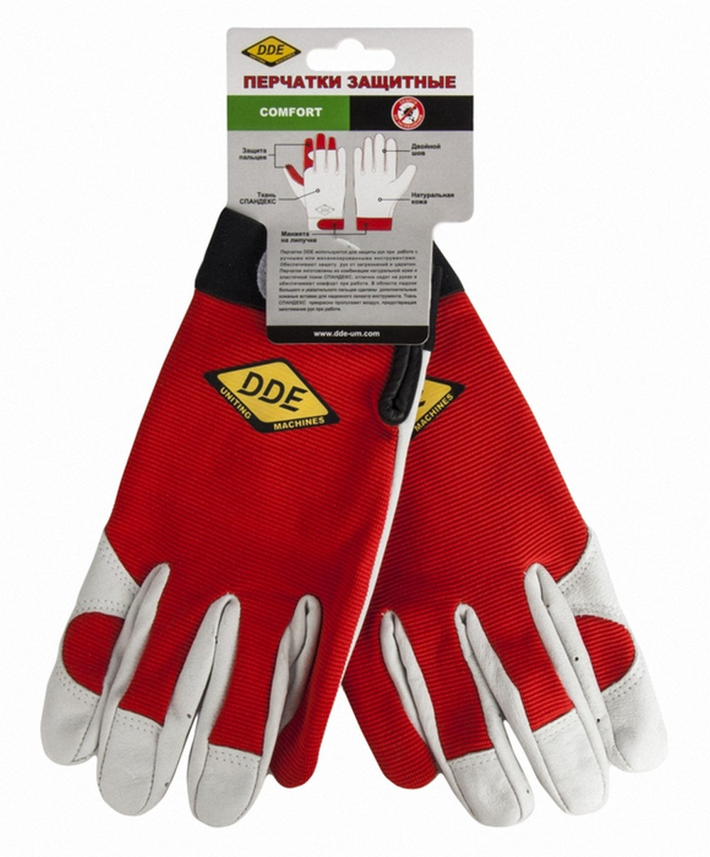 Перчатки DDE Comfort кожа/спандекс р. M 648-458