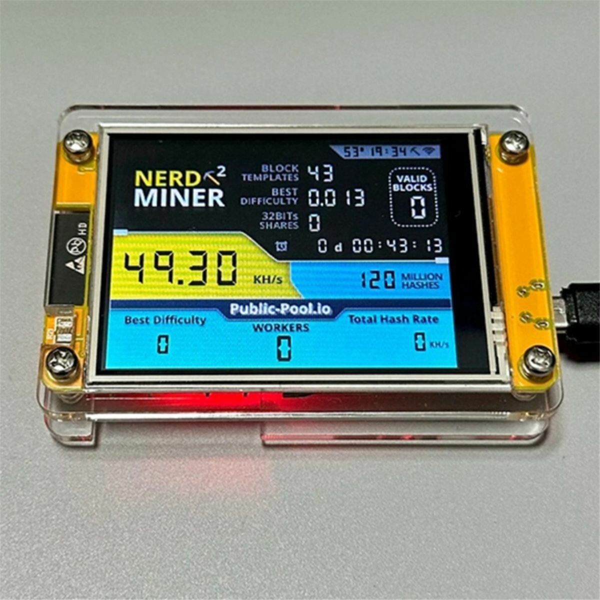 Машина NerdMiner V2 С 28-Дюймовым Диспле