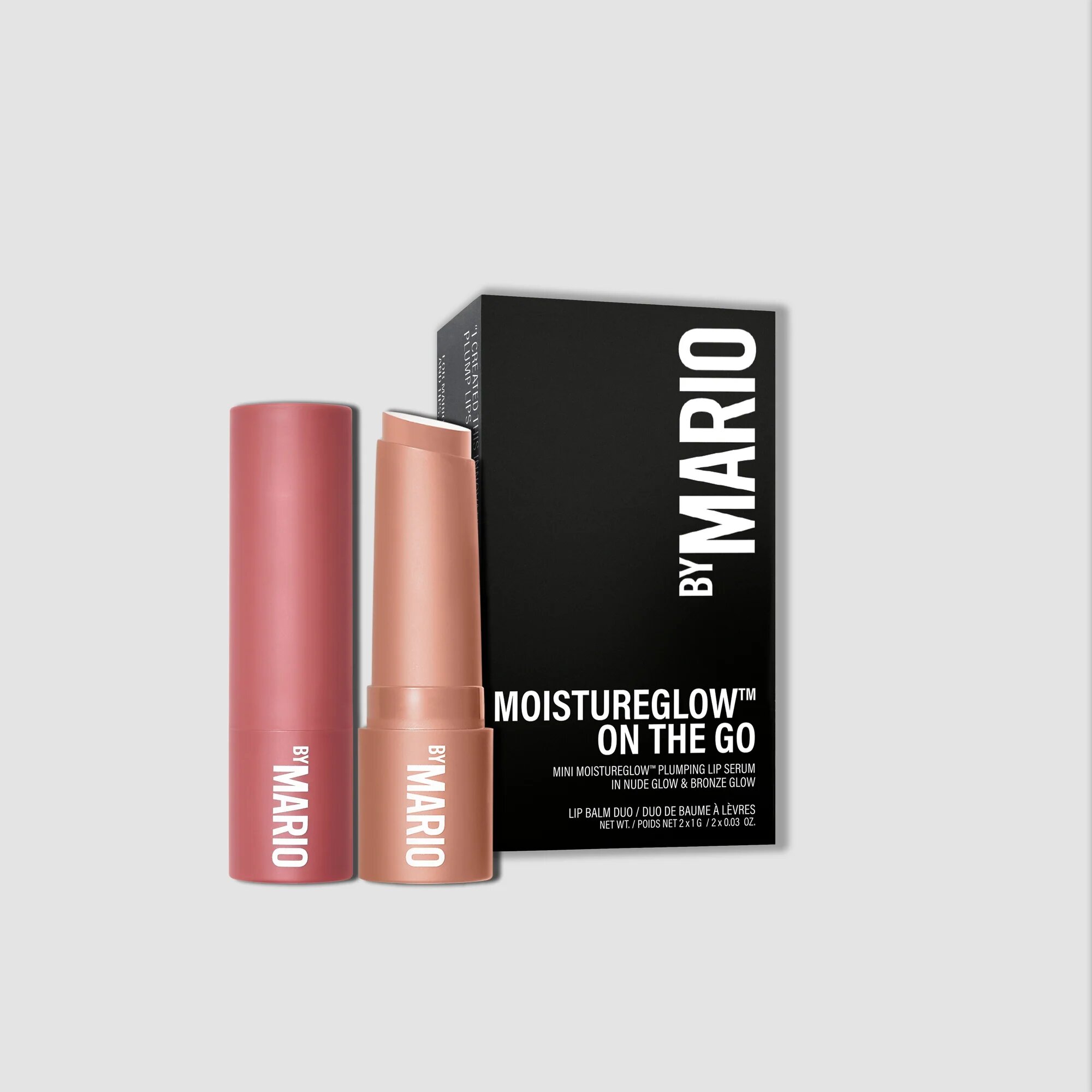 MAKEUP By Mario два бальзама для губ MoistureGlow™ On The Go, Nude & Bronze Glow, 2 мл.