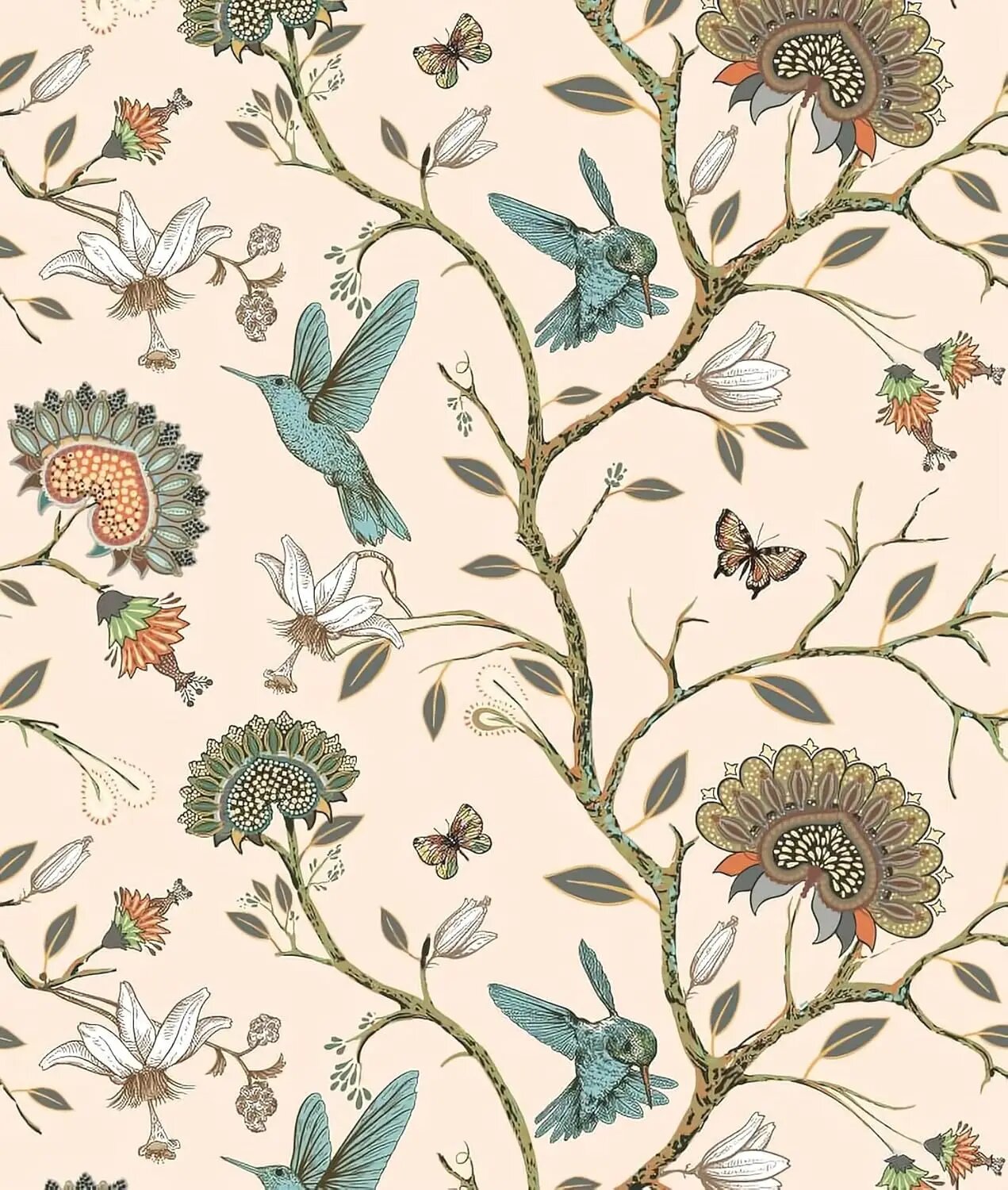 Виниловые обои Brangdy, птица, floral, самоклеящиеся, Birds Wallpaper, 3mx45cm