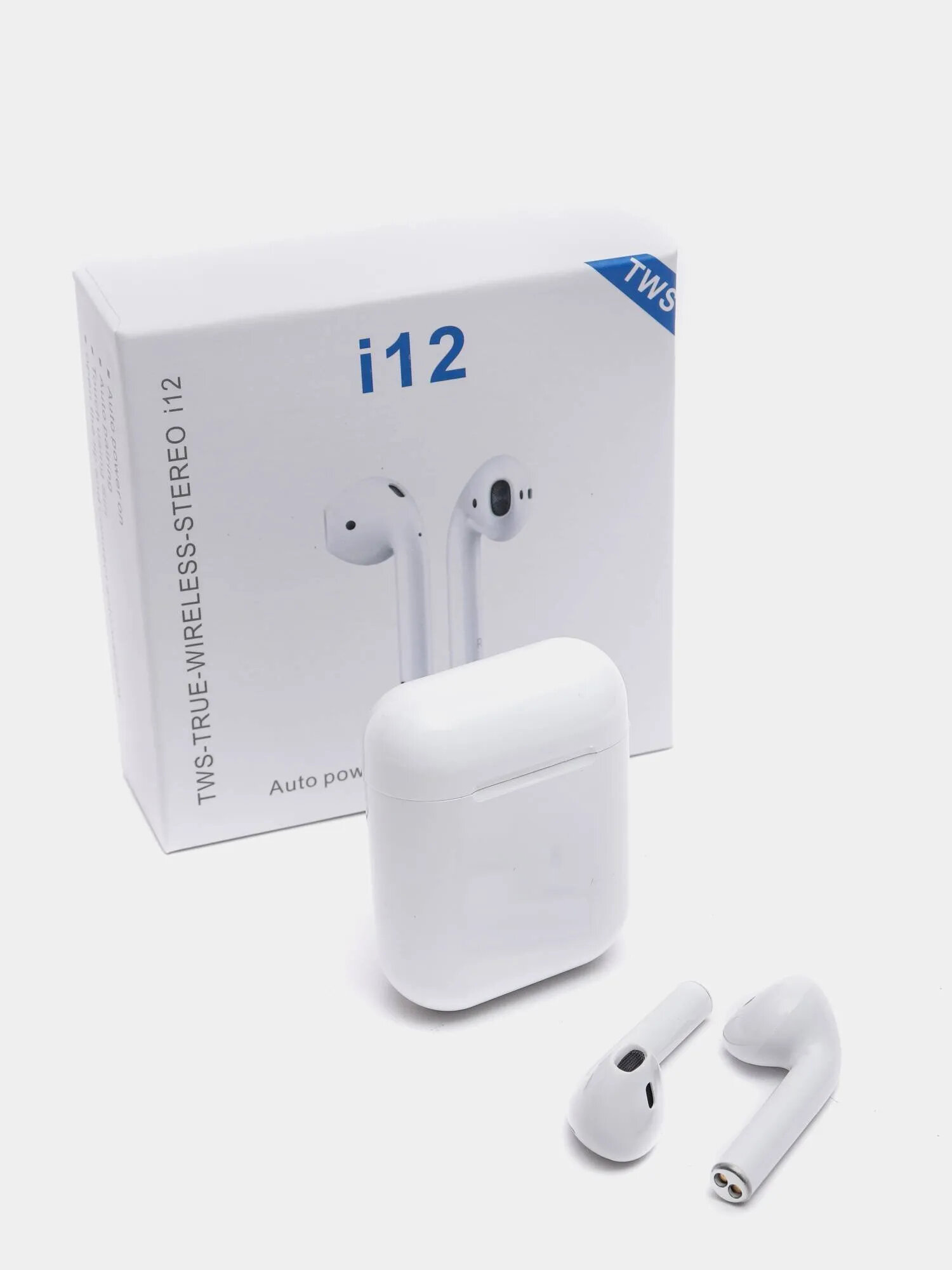 Наушники TWS i12 A0015, система активного шумоподавления, Bluetooth 4.1, серые