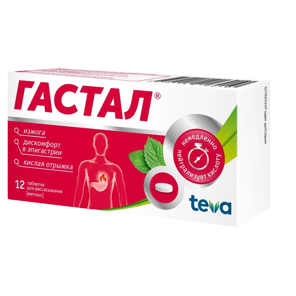 Гастал таблетки для рассасывания 12 шт