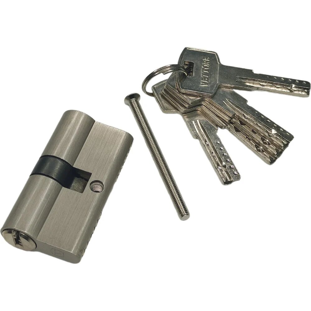 VETTORE Цилиндровый механизм vеttore zn m60 z ni (30x30) 5 ключей (никель) 20069