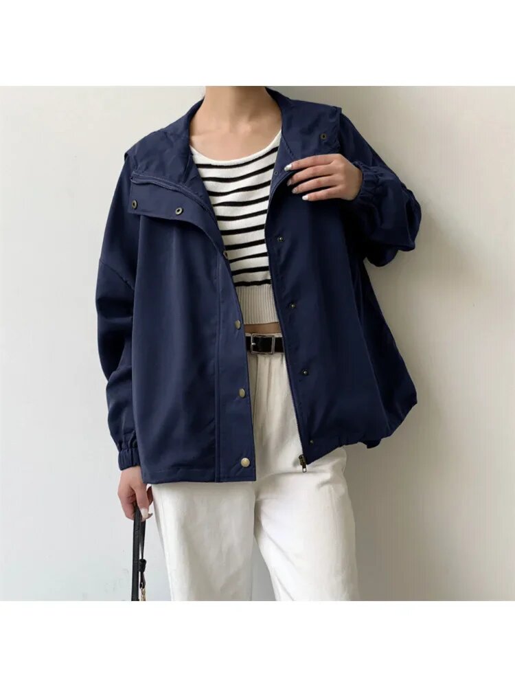 Тренчкот YIGUDAR, размер OneSize, темно-синий