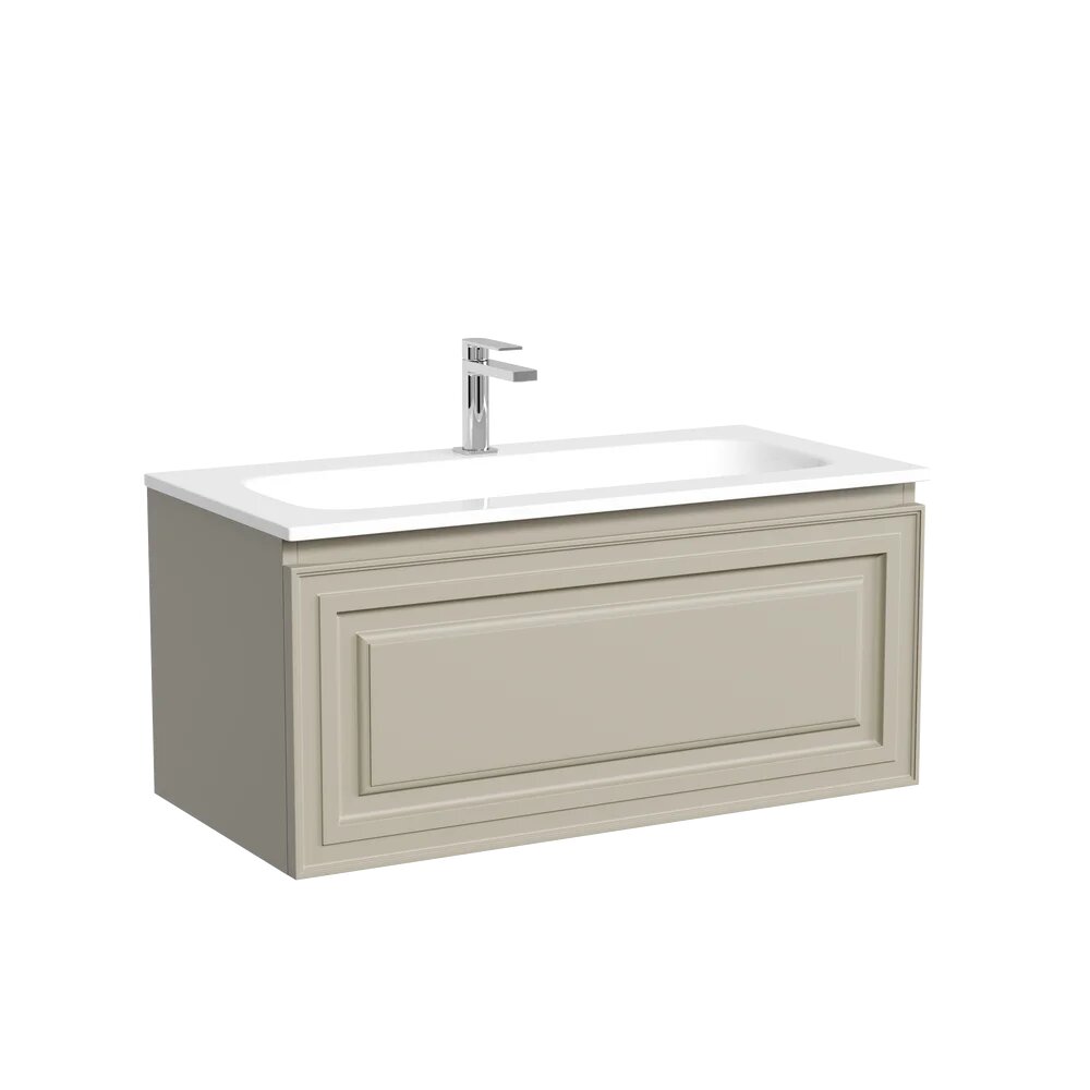 Тумба с раковиной Sancos Very 90 подвесная beige soft раковина СN7019