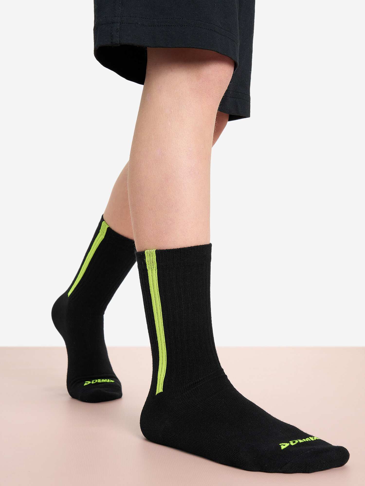 Носки Demix размер 31-33, черный/зеленый — фото 1