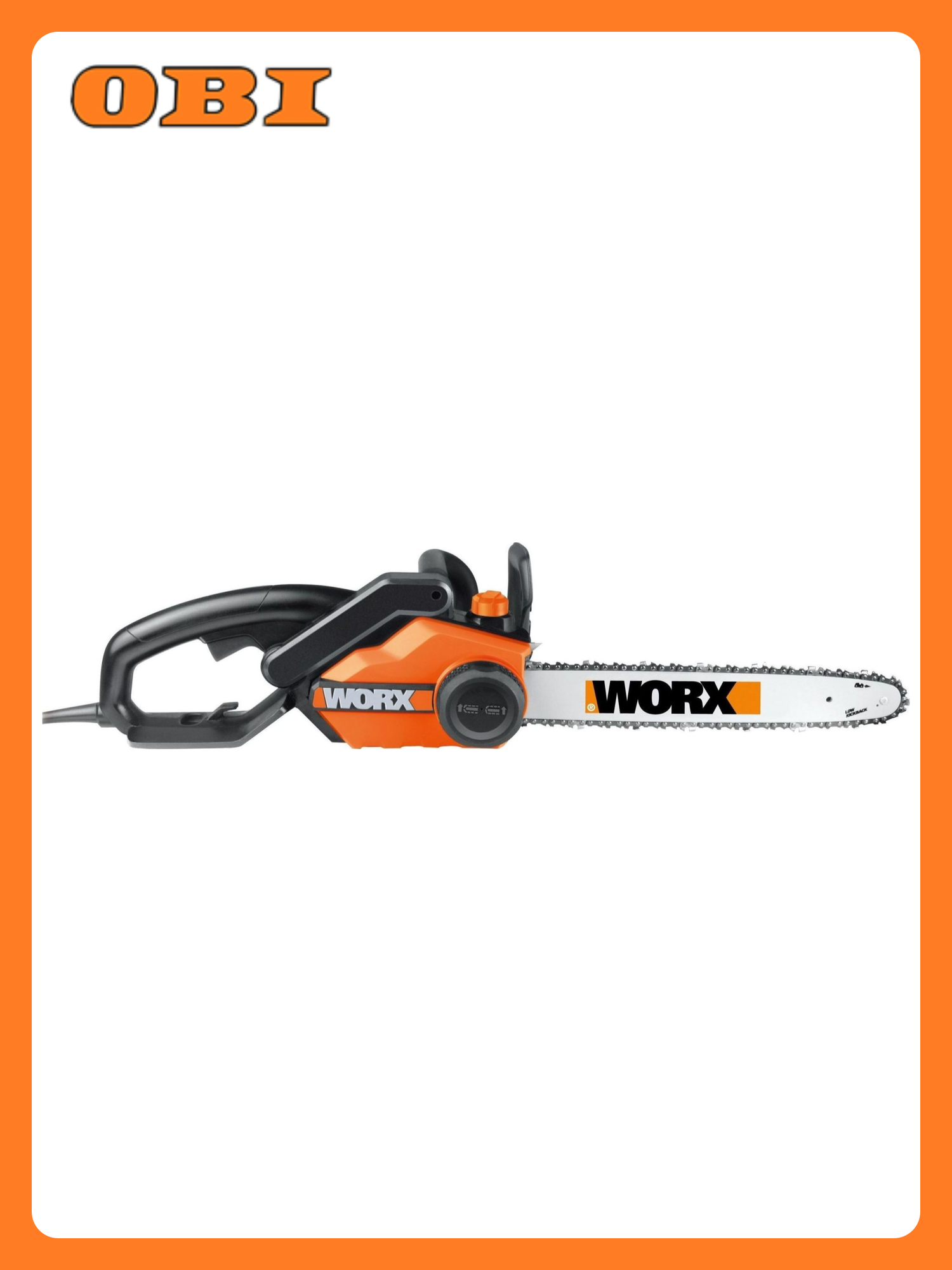 Электропила Worx WG303E 2000W 40см 12м/с тормоз цепи прорезиненная рукоять
