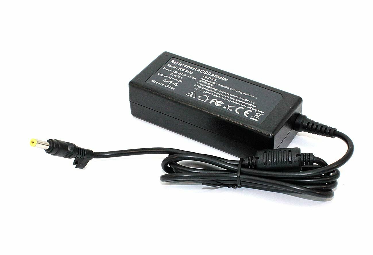 Блок питания для монитора и телевизора LCD 24V 2A 48W 4.8x1.7mm OEM — фото 1