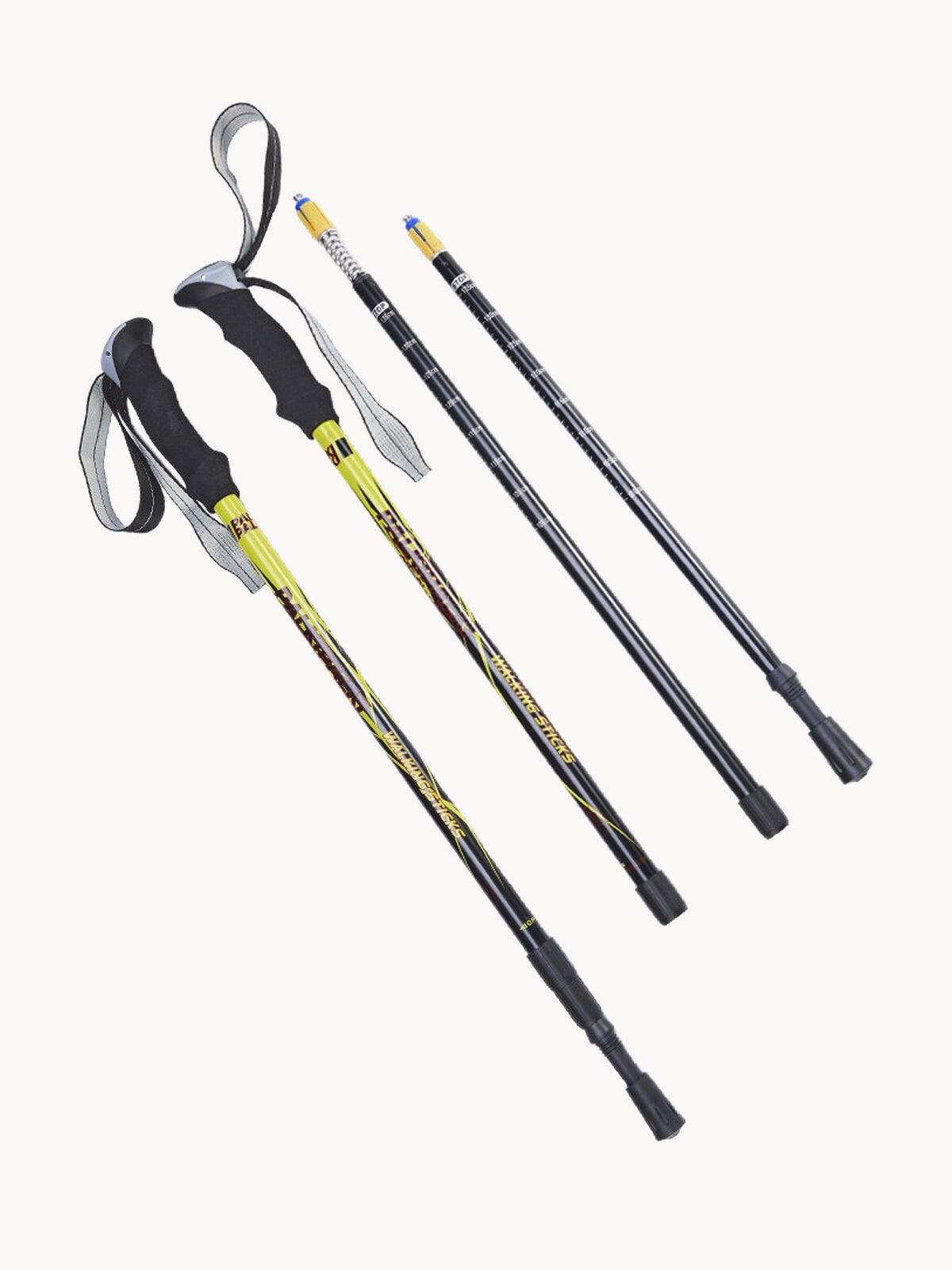 Палки треккинговые для опоры при ходьбе PALKIPALKI City Classic, набор с аксессуарами и чехлом, желтые/черные