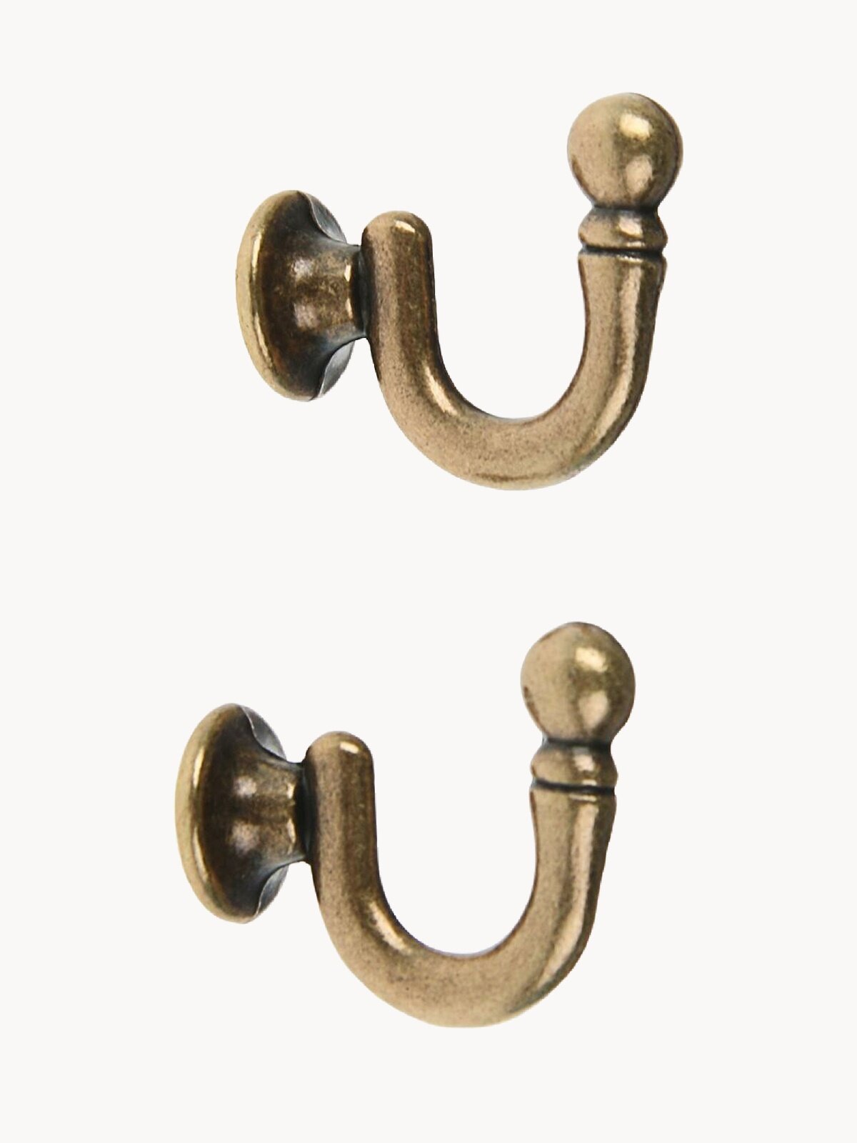 Крючок для штор тундра KS003, однорожковый, цвет бронза, 2 шт