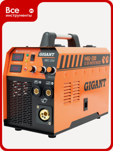 Изображение товара Сварочный полуавтомат - инвертор (200 A; EURO; ПВ 60%) Gigant MIG-200