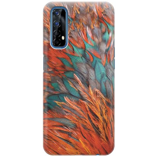 фото Cиликоновый чехол на realme 7 / рилми 7 с принтом "разноцветные перья" gosso