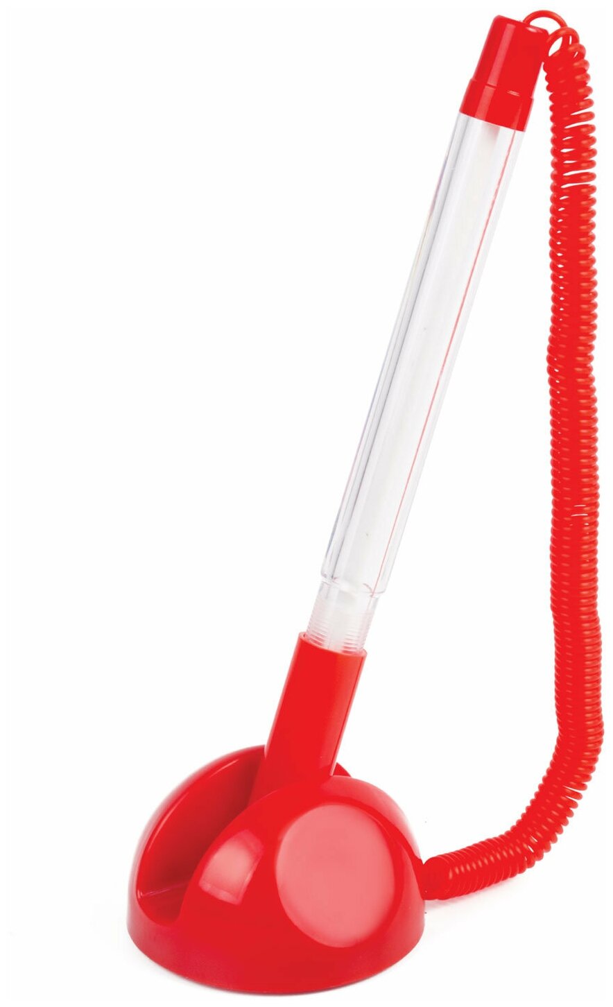 Ручка шариковая настольная BRAUBERG «Стенд-Пен», синяя, пружинка, корпус красный, линия письма 0,5 мм, 141349 /Квант продажи 2 ед./