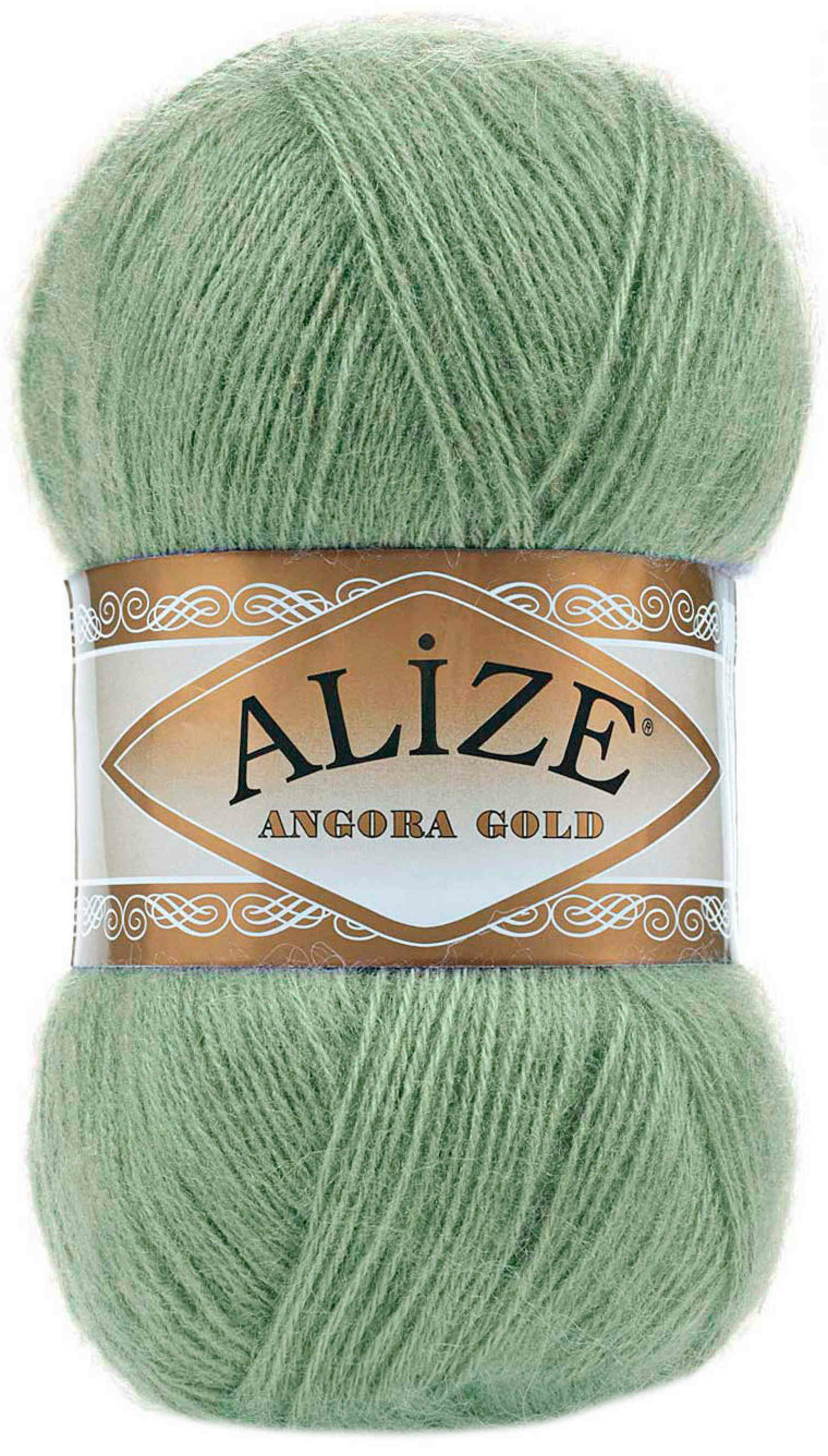 Пряжа Alize Angora Gold зелёный чай (852), 80%акрил/20%шерсть, 550м, 100г, 1шт