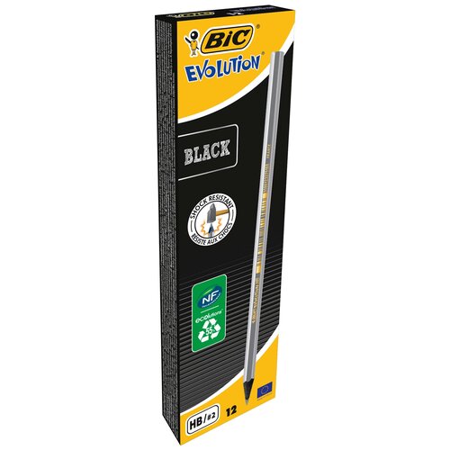 фото Bic набор чернографитных карандашей evolution black 12 шт (896017)