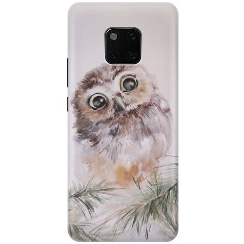 фото Re:paчехол - накладка artcolor для huawei mate 20 pro с принтом "совенок"