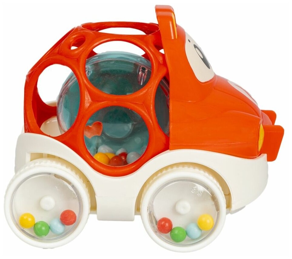 Игрушка развивающая тактильная на колесах, красная Bondibon - фото №3