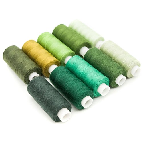 фото Набор ниток 'bestex' 40/2, 400ярд, 10шт/упак, ассорти 'зеленый микс'