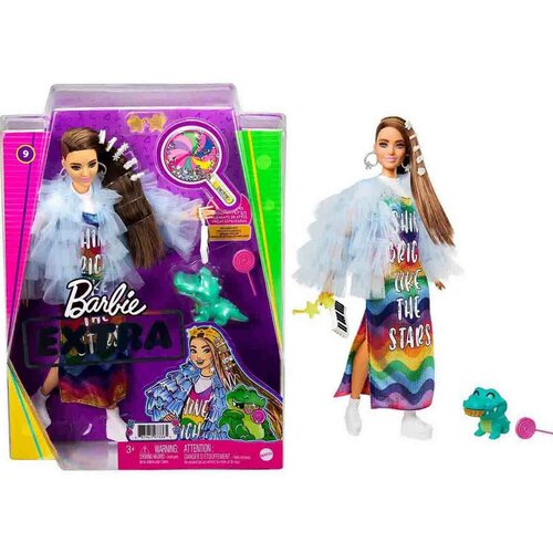 игровой набор mattel barbie экстра мини кукла с питомцами hdy91 Dream Makers Кукла Barbie Экстра Rainbow Dress Mattel GYJ78