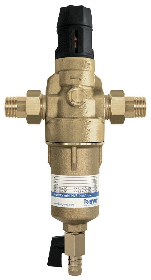 Фильтр механической очистки горячей воды BWT Protector mini H/R HWS 1/2", с редуктором давления 810560