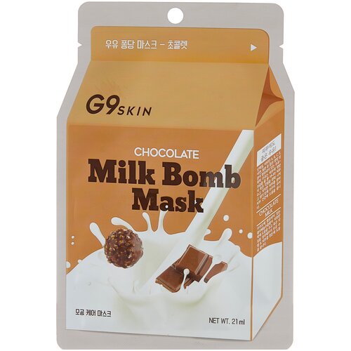 G9SKIN тканевая маска Milk Bomb Chocolate, 21 г, 21 мл g9skin тканевая маска milk bomb chocolate 21 мл