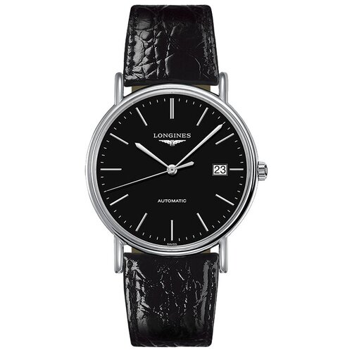 наручные часы longines серебряный черный Наручные часы LONGINES, серебряный, черный