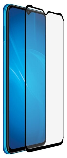 DF / Закаленное стекло с цветной рамкой (fullscreen+fullglue) для Infinix Smart 6 смартфона Инфиникс Смарт 6 DF inColor-08 (black) / черный