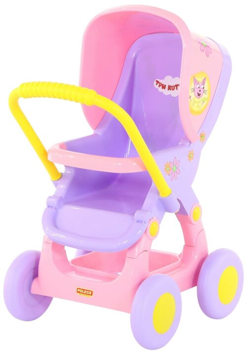 Прогулочная коляска Полесье Три кота №1 71453 розовый/фиолетовый