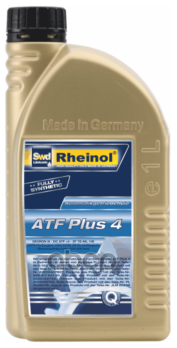 Масло Трансм. Atf Plus 4 Синтетика, Акпп 1л SWD Rheinol арт. 30631,180