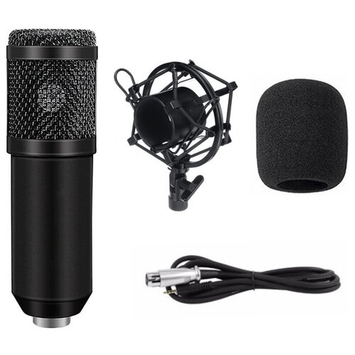 Конденсаторный микрофон BM-800, металлический держатель паук, ветрозащита, белый