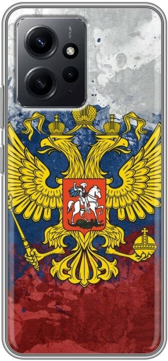 Дизайнерский силиконовый чехол для Редми Ноут 12 / Xiaomi RedMi Note 12 Российский флаг и герб