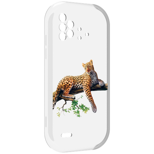Чехол MyPads леопард-на-дереве детский для UMIDIGI Bison X10 / X10 Pro задняя-панель-накладка-бампер