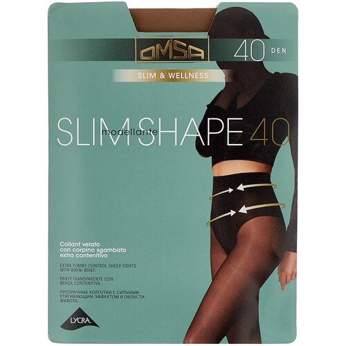 Колготки Omsa Slim Shape, 40 den, размер 4, коричневый, бежевый колготки женские omsa slim shape 40