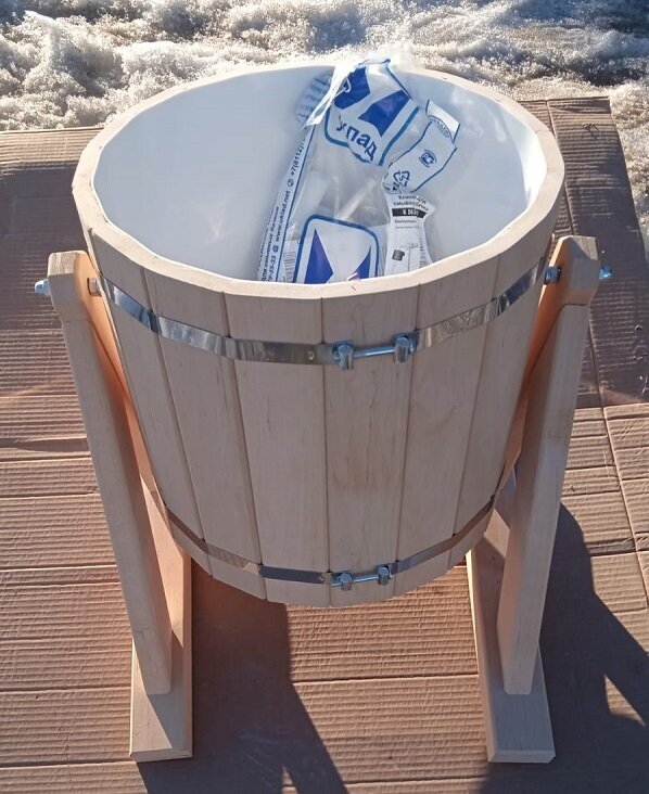 Обливное устройство 20 литров с клапаном и пластиковой вставкой для бани сауны